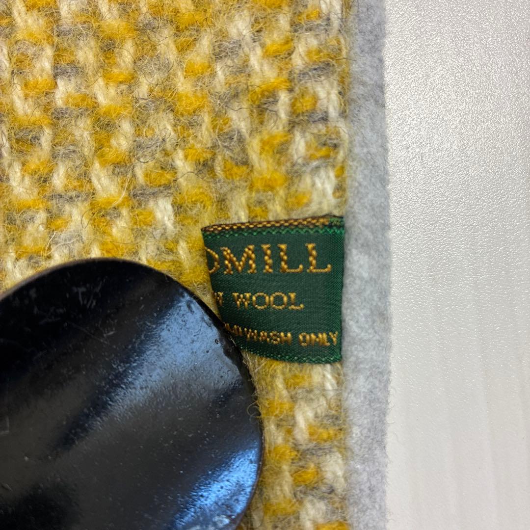 ブランド古着！イギリス製 TWEEDMILL イエロー×グレー ウール マフラー