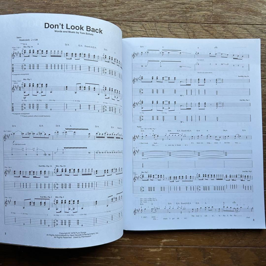 楽譜 ギタースコアBOSTON ボストン Don't Look Back タブ譜