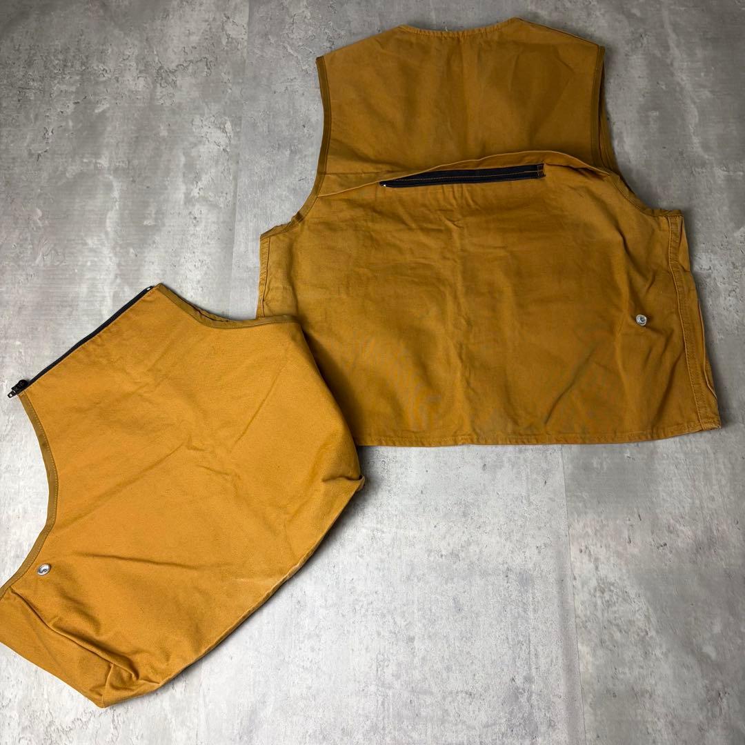 70s USA製 RED HEAD ダック地 ハンティングベスト ベージュ 茶