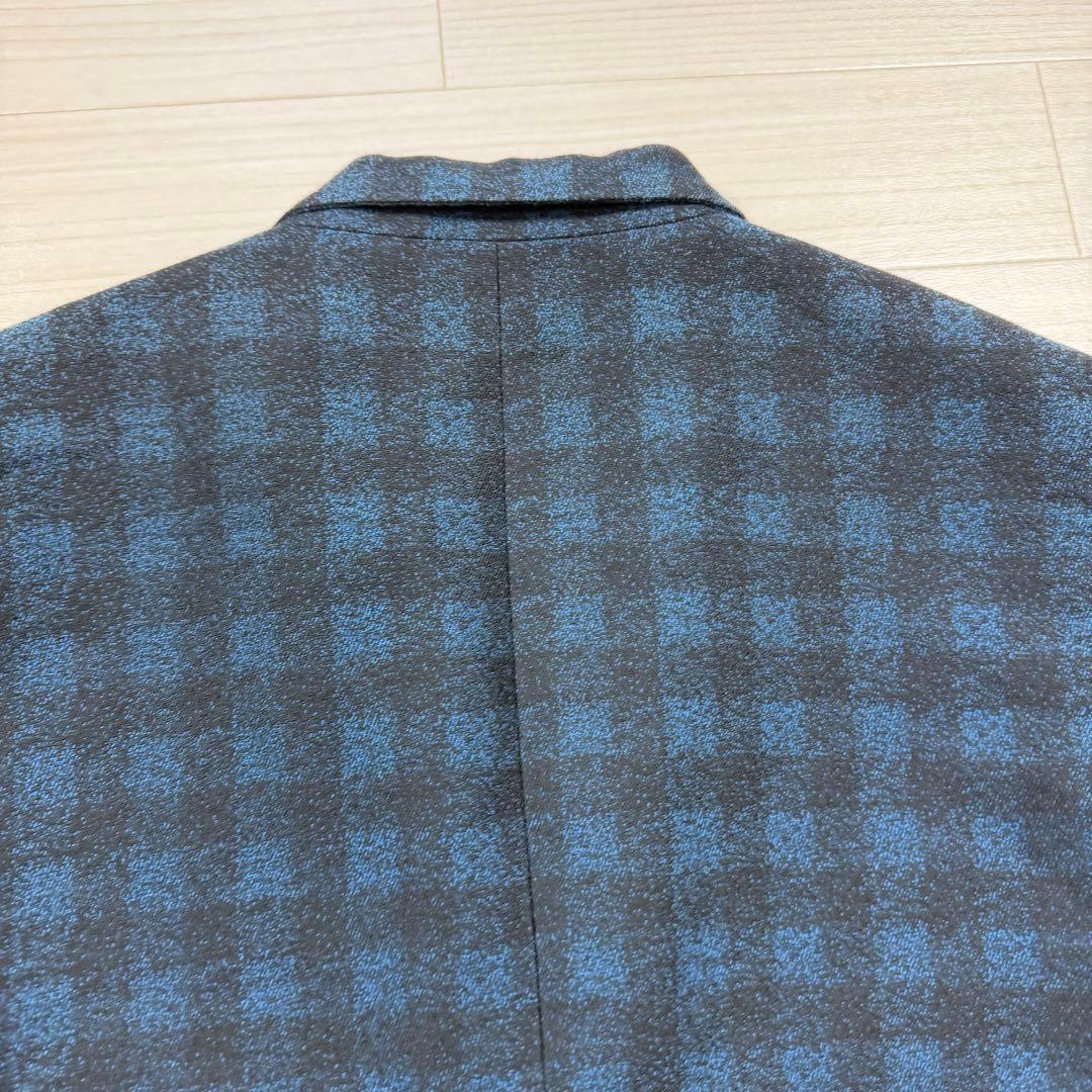 極美品 PS Paul Smith 裏地アート柄 チェック 比翼 ジャケット M