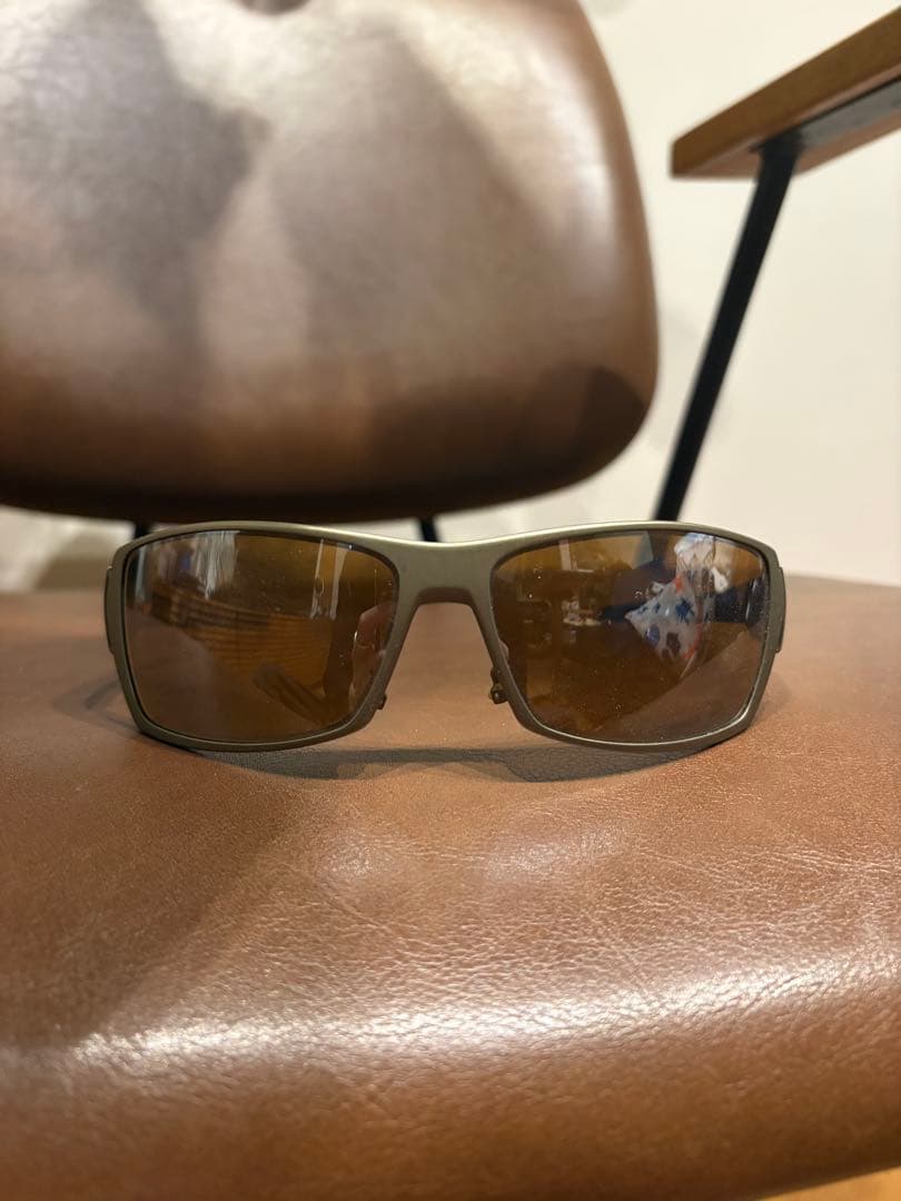 Oakley スポーツサングラス シルバー/ブラウン スパイク90年代美品