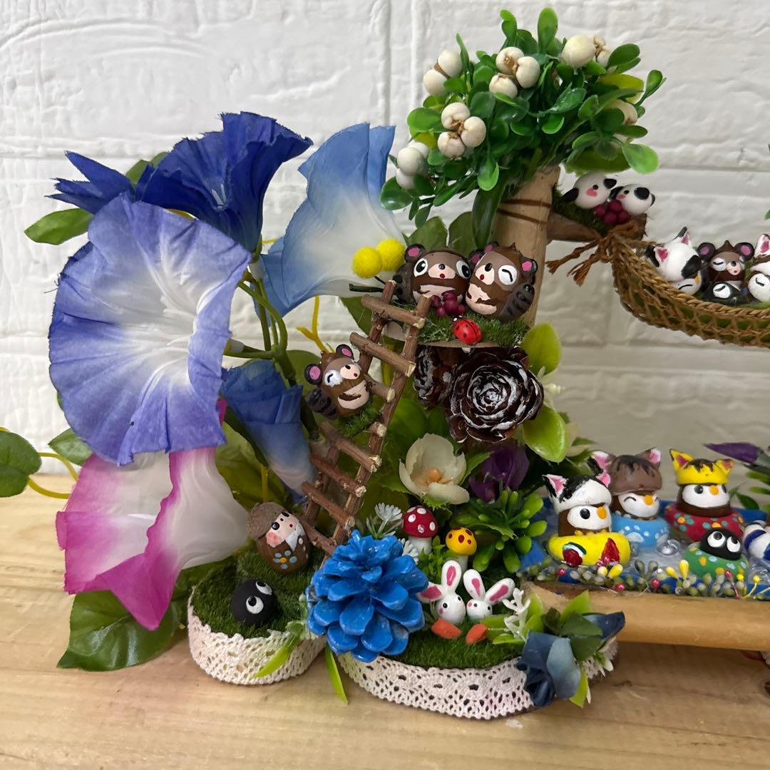 どんぐりアート♡紫陽花リース&夏のオブジェ2品♡ 一点物