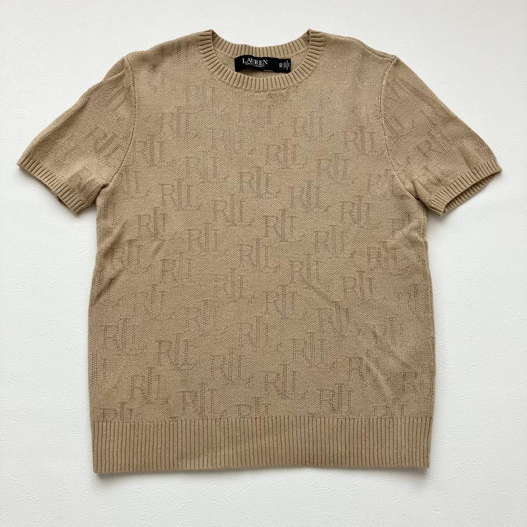 ローレンラルフローレン　アンサンブル　ニット　LRL ロゴ ベージュ　XS