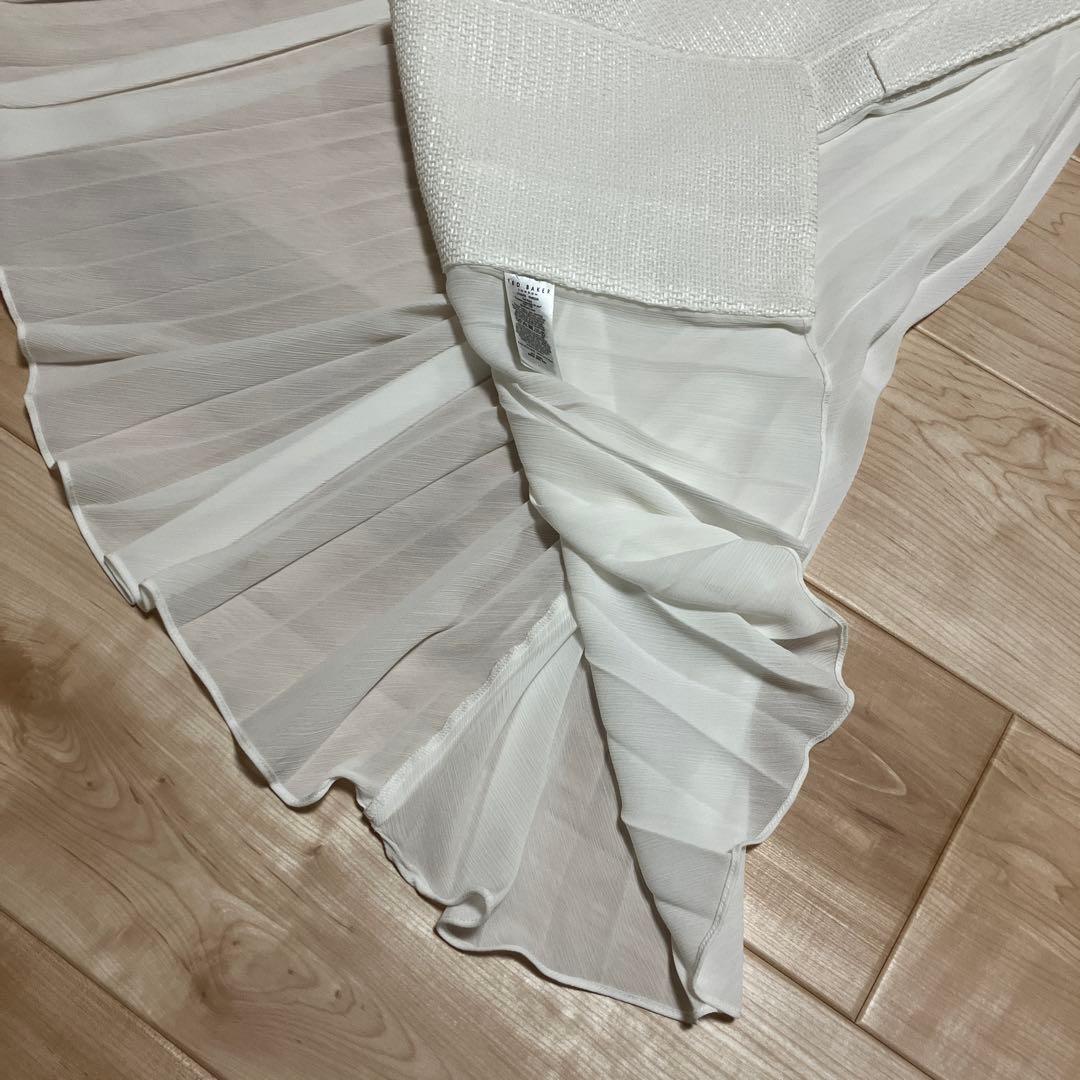美品 テッドベイカー TEDBAKER ホワイト スプリングロングコート レース