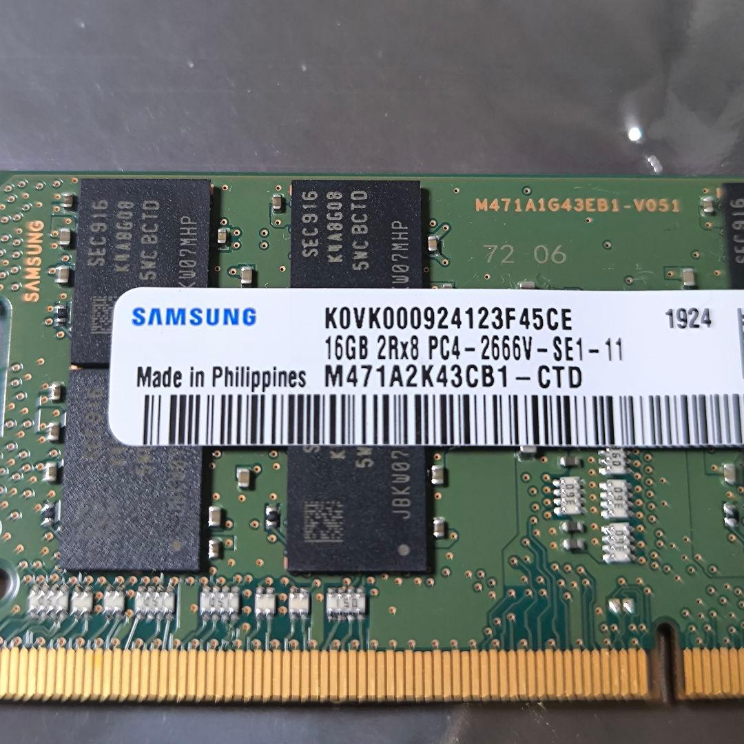 SAMSUNG 16GB PC4-2666V ノートPC用メモリ中古品