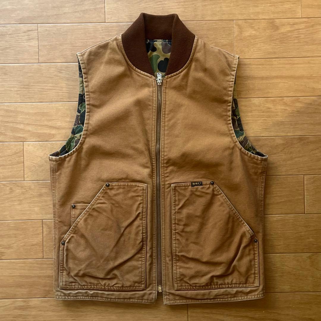 RRL 迷彩×ブラウン　リバーシブルベスト