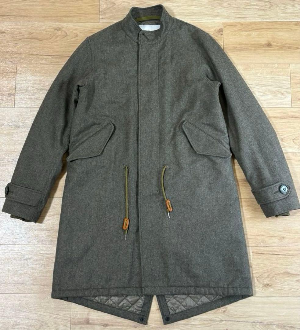 marka モッズコート ファー付きフード カーキ Sサイズ