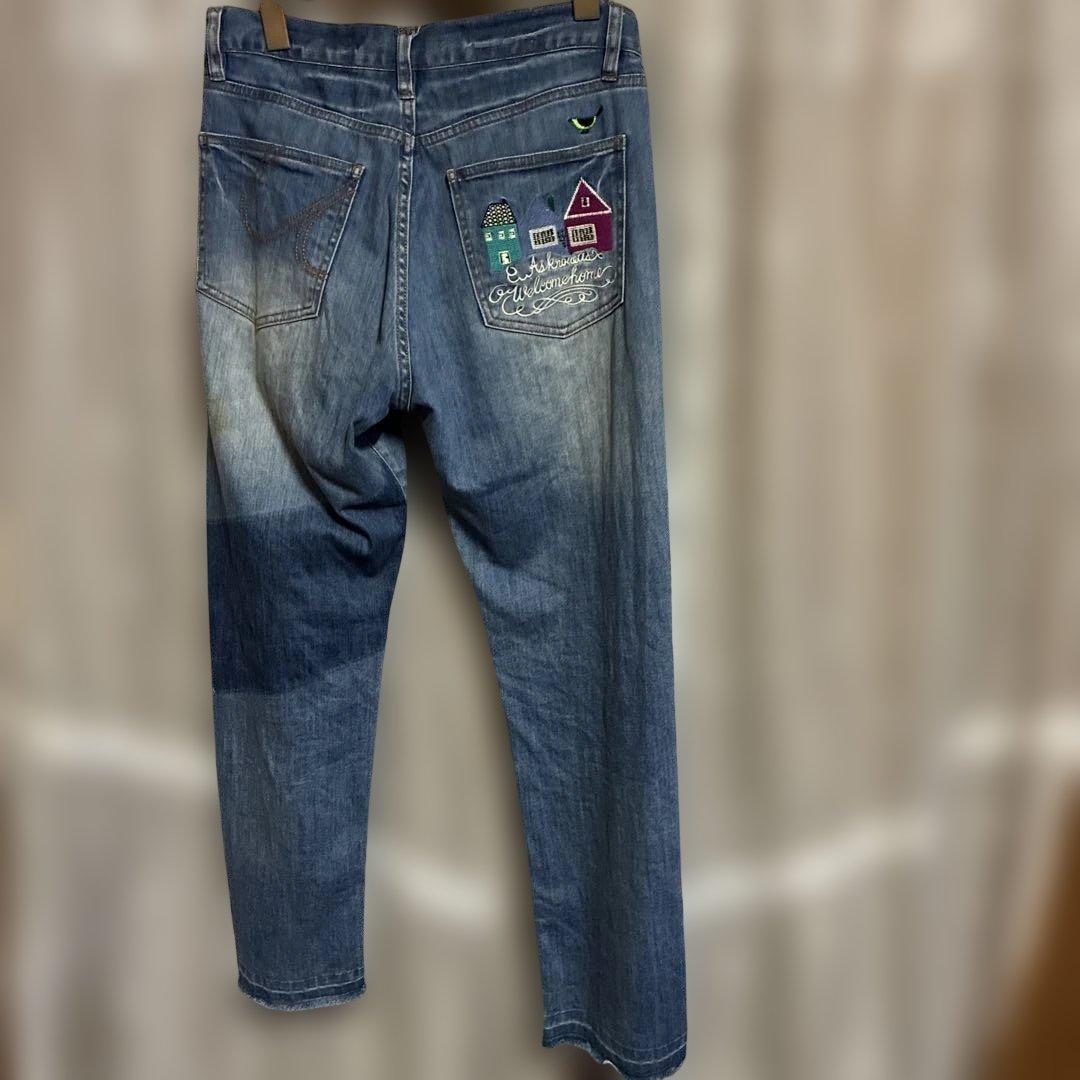 ASKNWASDEBASE刺繍パッチワークデニムパンツ