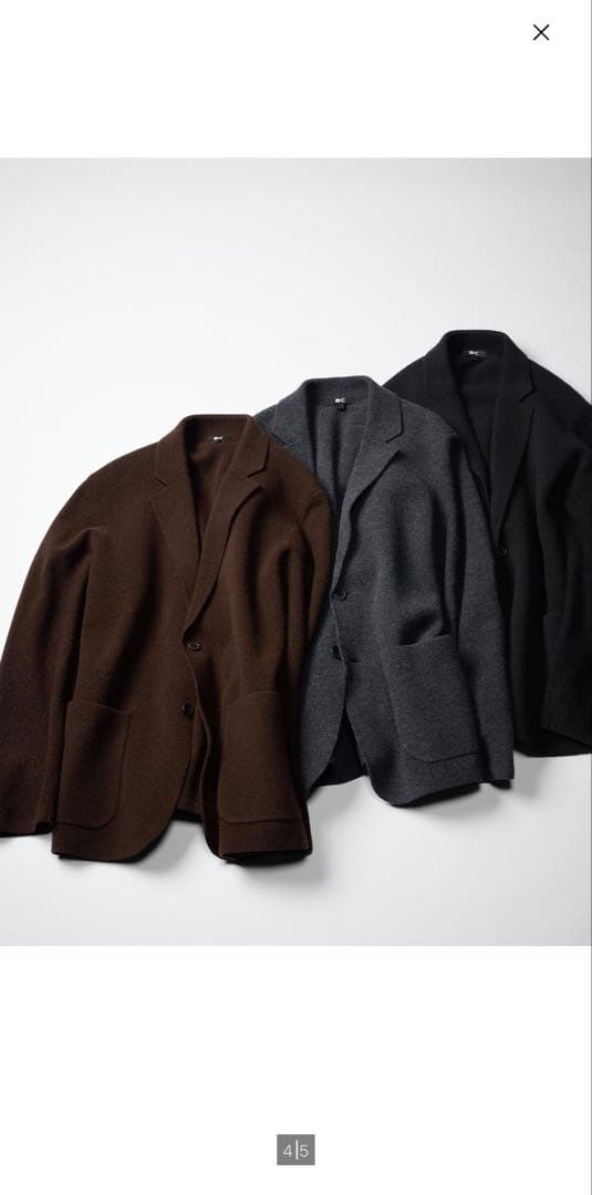 ユニクロ　ニットジャケット　2026年　ダークブラウン　Sサイズ　新品