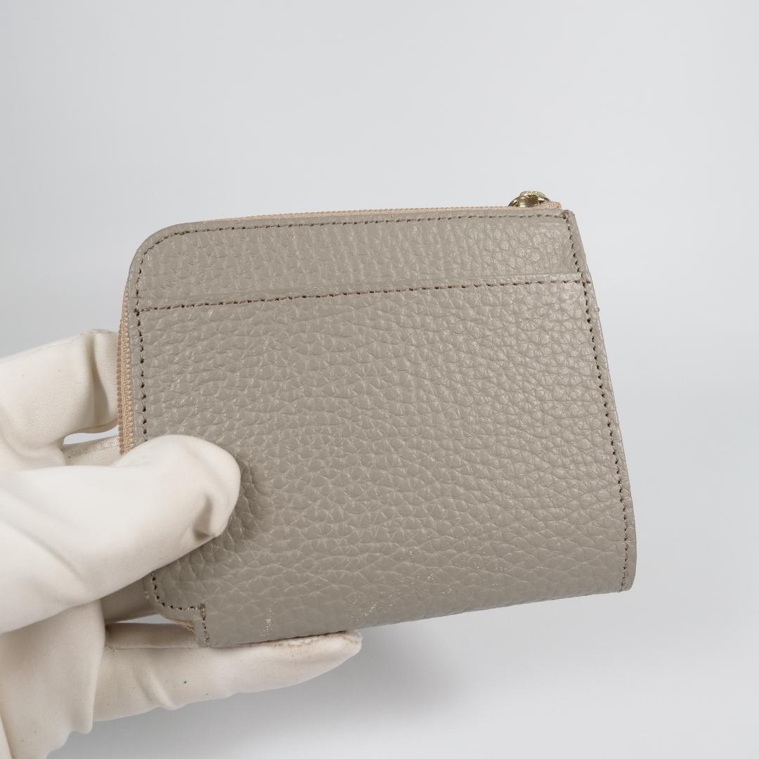 極美品✨ アタオ 二つ折り財布 ミリモ ケリー グレージュ L字ファスナー