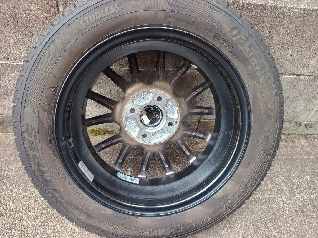 スタッドレスホイール付4本セットトーヨータイヤオブザーブ 155/65/14