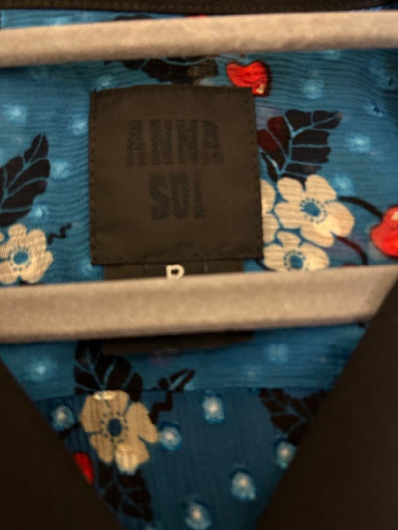 ANNA SUI アナスイ　花柄襟付き半袖ワンピース