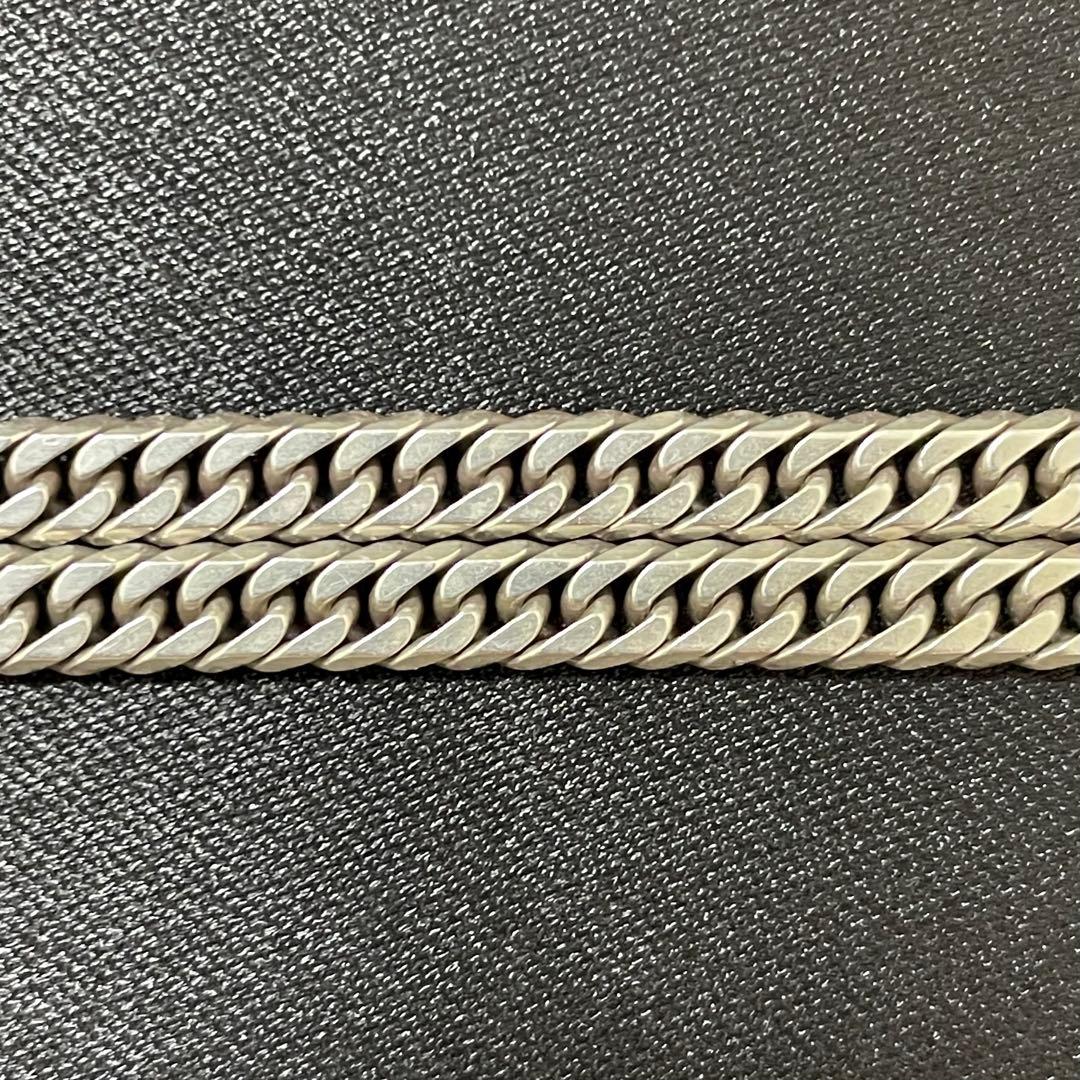 シルバー925 6面ダブル 喜平ネックレス 中折式 22g