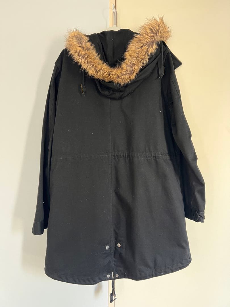 フレッドペリー FRED PERRY チェッカー柄インナージャケット付きコート黒