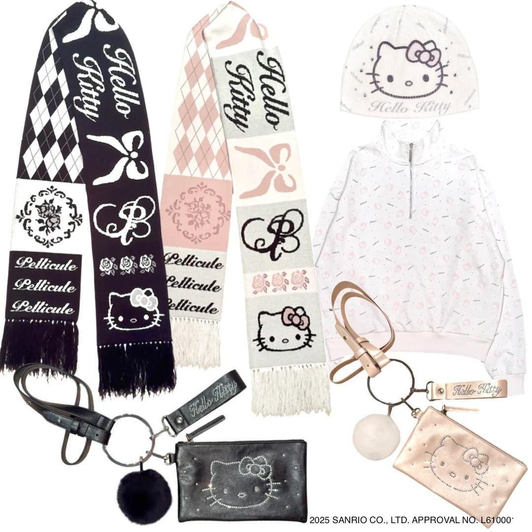 新品 PELLICULE HELLOKITTY hug knit muffler