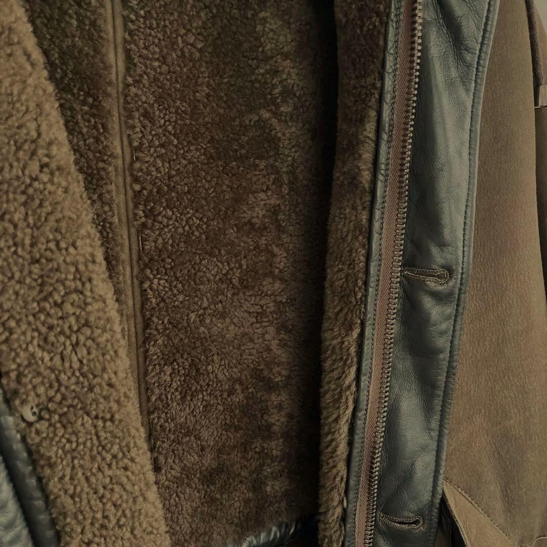 Ruffo ルッフォ　ムートン　コート　モッズ　ブラウン　48