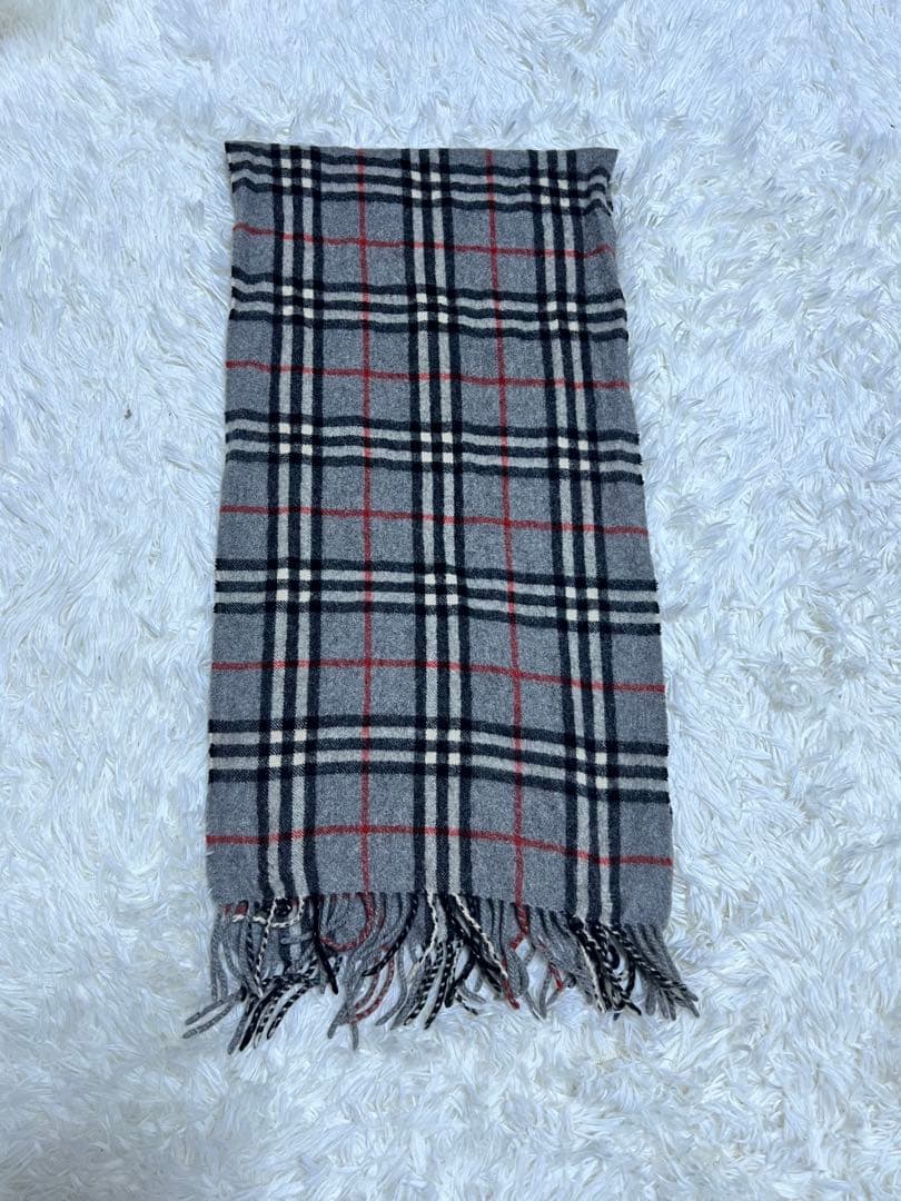 《美品》Burberrys カシミヤ100% チェックマフラー
