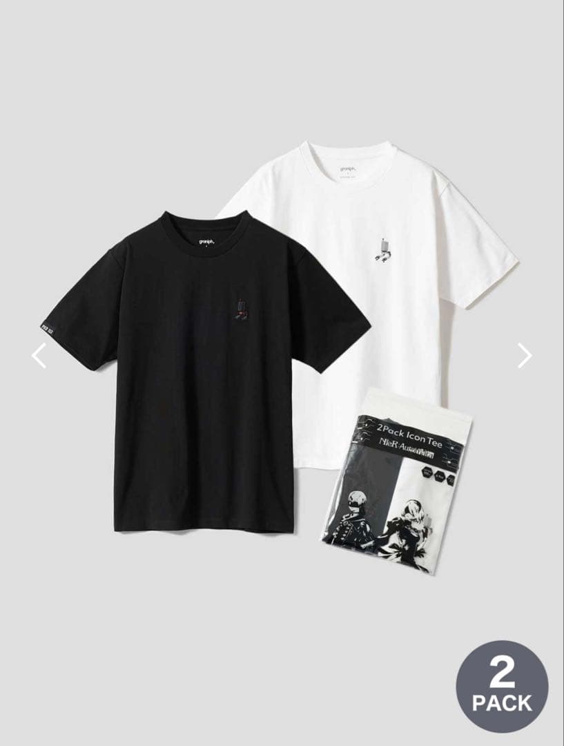 nier ニーア　オートマタ 随行支援ユニット　２パックアイコンTシャツ　S