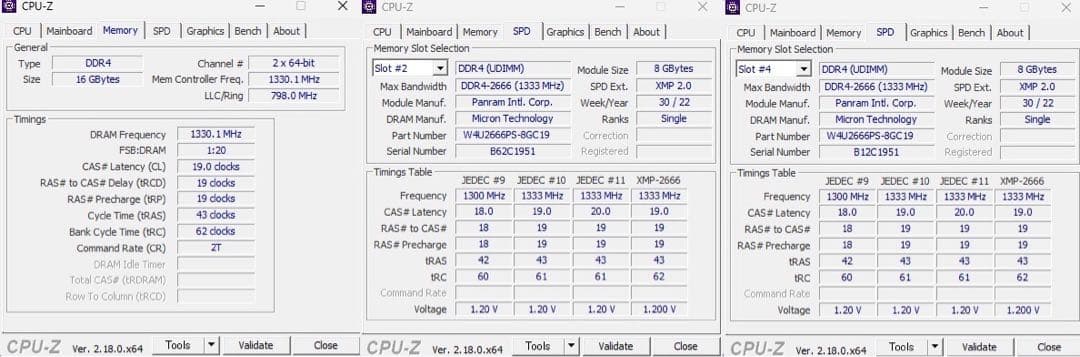 メモリー CFD Panram DDR4-2666 W4U2666PS-8GC19