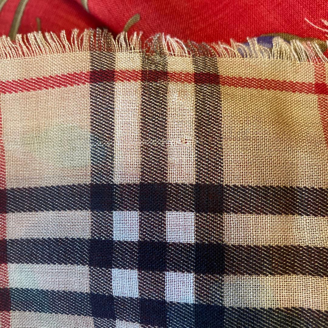 Burberry 青タグ 超大判シルク混ストール MADE IN ITALY