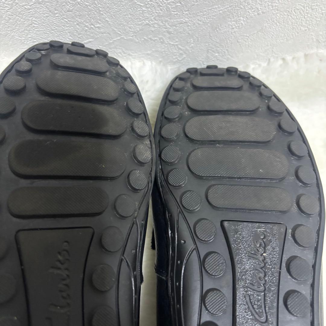【美品】クラークス26.5cmドライビングシューズ　スリッポン　シボ革　レザー