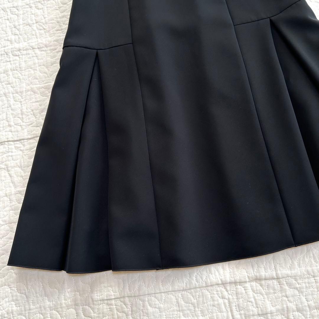 極美品 フォクシー ワンピース プリーツ Aライン ドレス 美シルエット 40