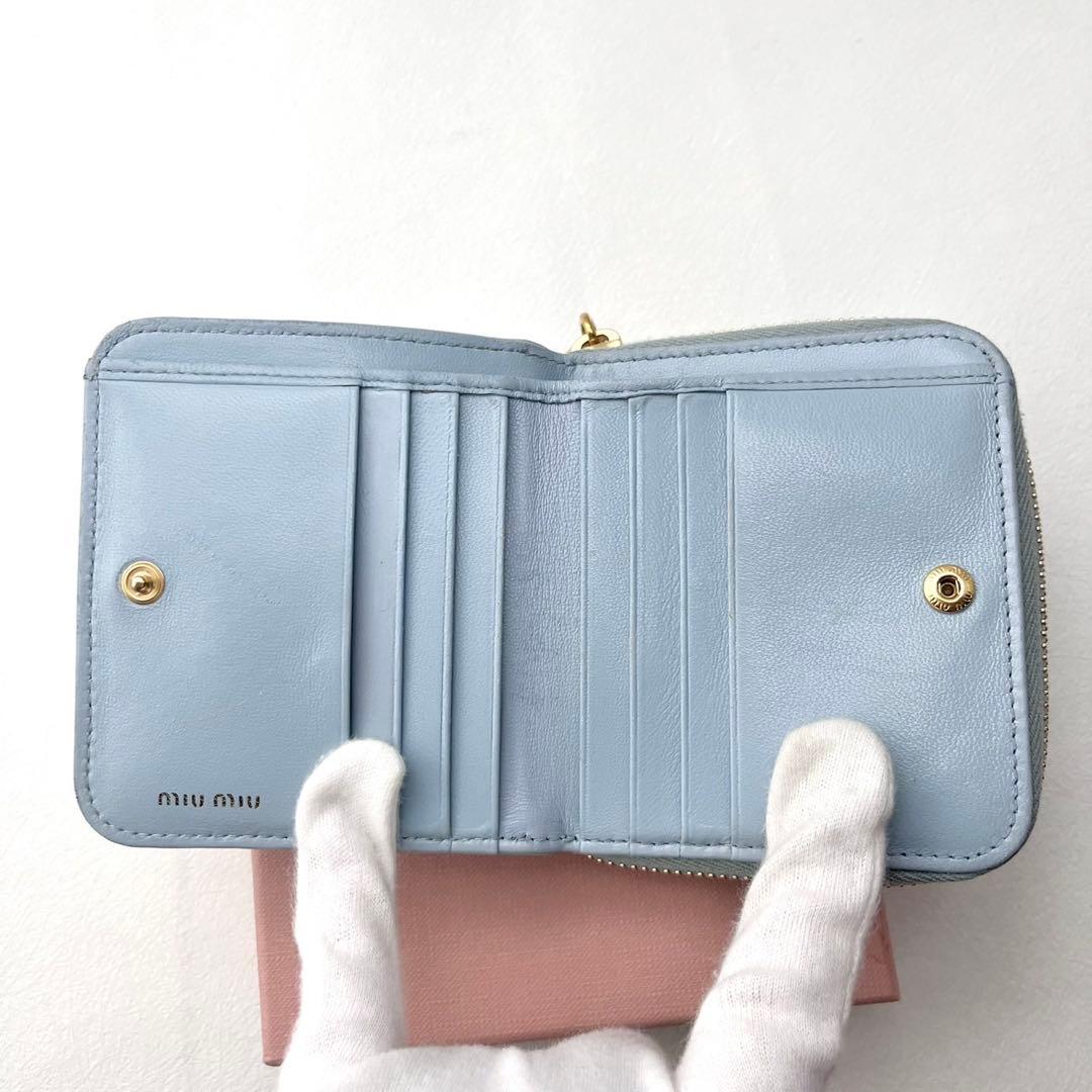miu miu ミュウミュウ マテラッセ コンパク二つ折り財布　0212-①