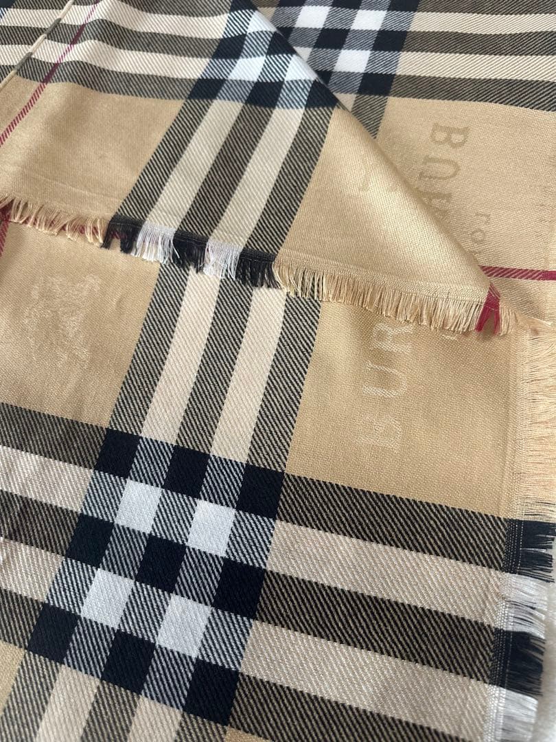 BURBERRY ベージュ チェック柄 ストール180cm×80cm