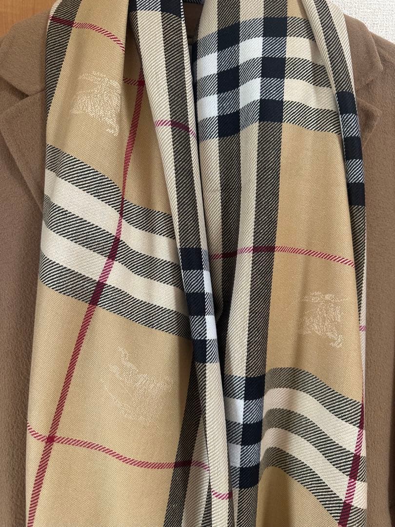 BURBERRY ベージュ チェック柄 ストール180cm×80cm