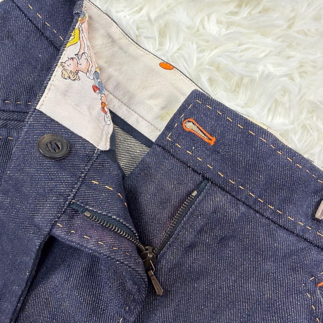 希少美品✨エルメス Cirque Molier デニムパンツ シルク リネン