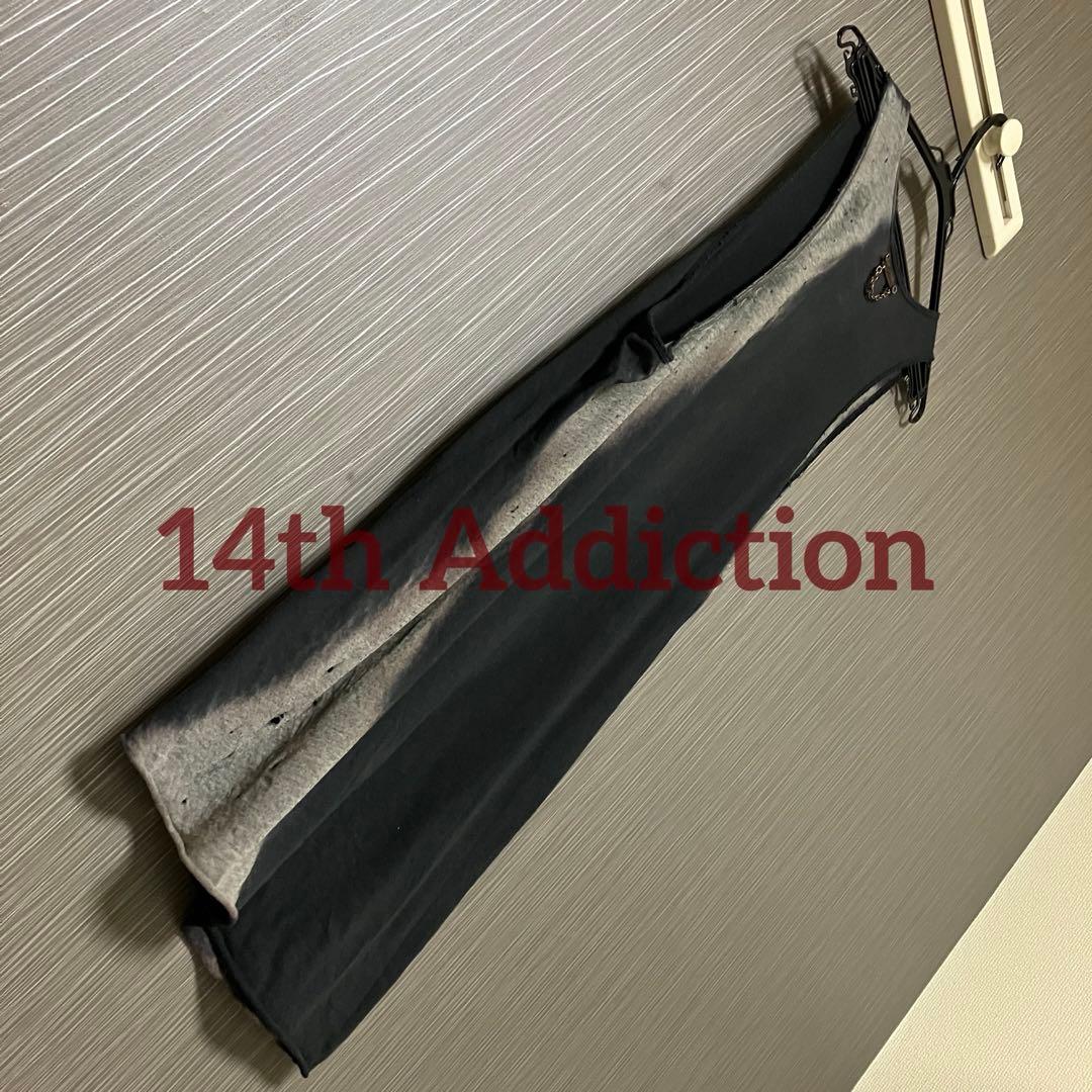 【美品】14th Addiction タンク クラッシュ加工 スタッズ