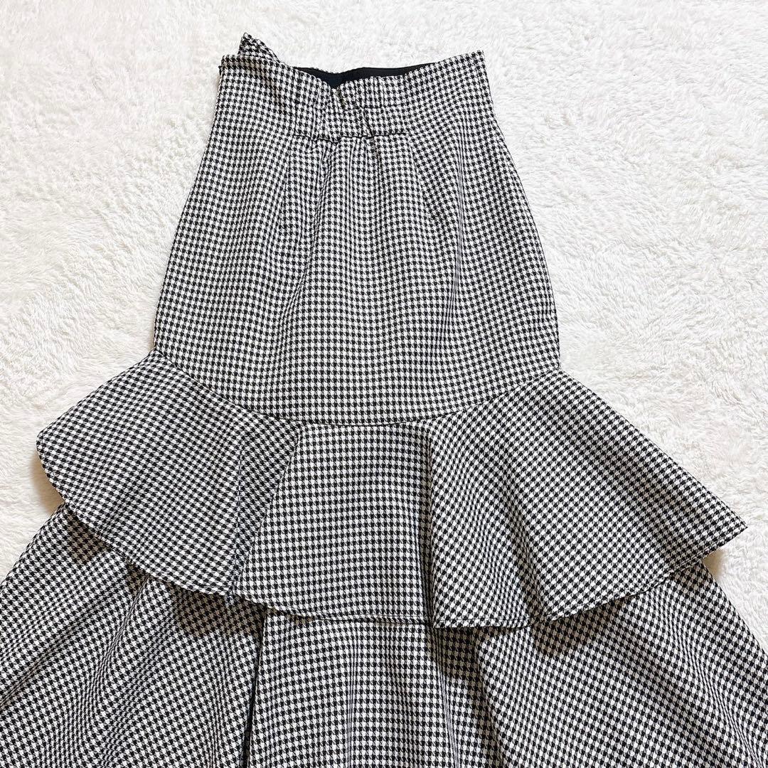 ［超美品］rienda リエンダ　千鳥フリルスリットスコートショートパンツ