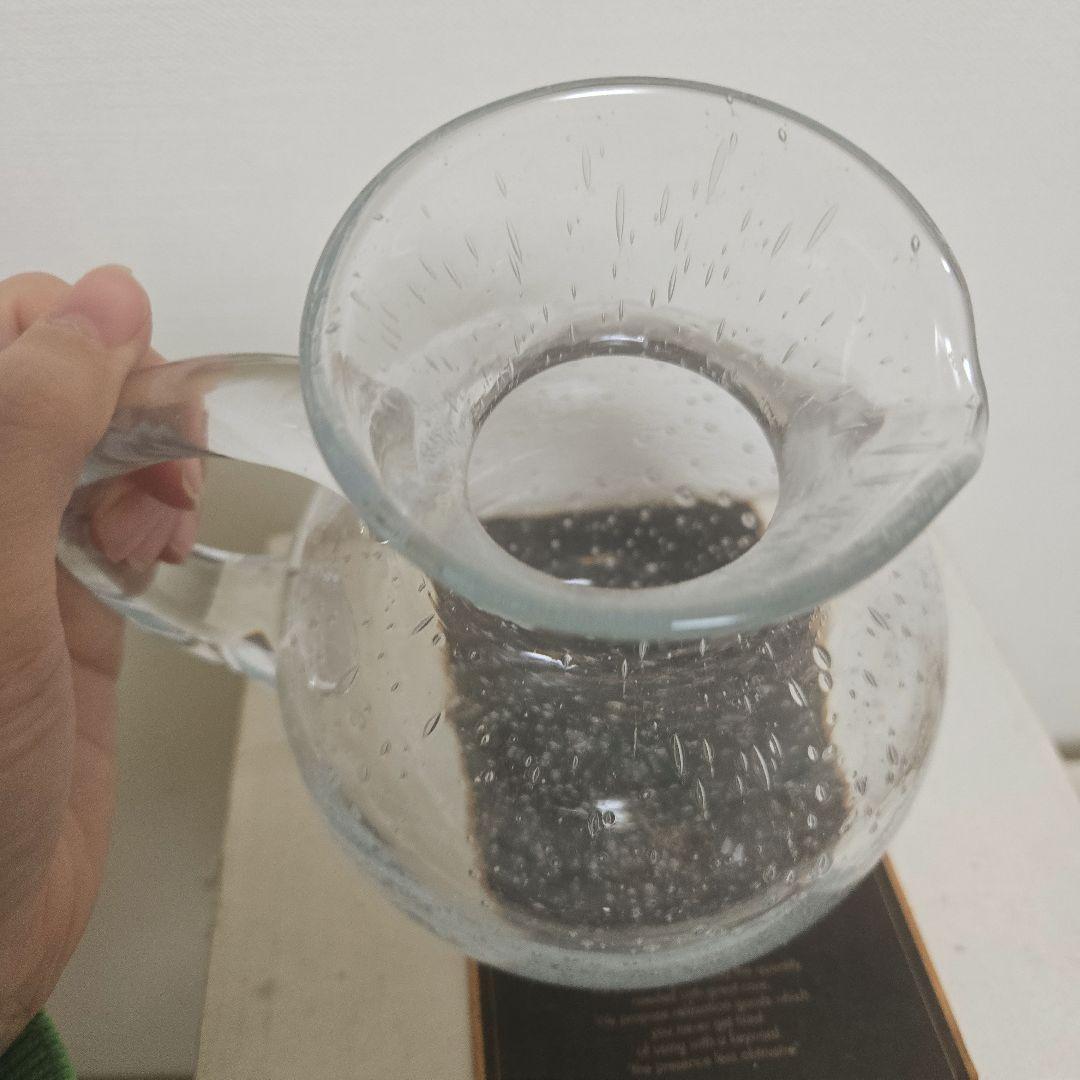 フランス　アンティーク　手吹き　ガラス　気泡入り　ピッチャー
