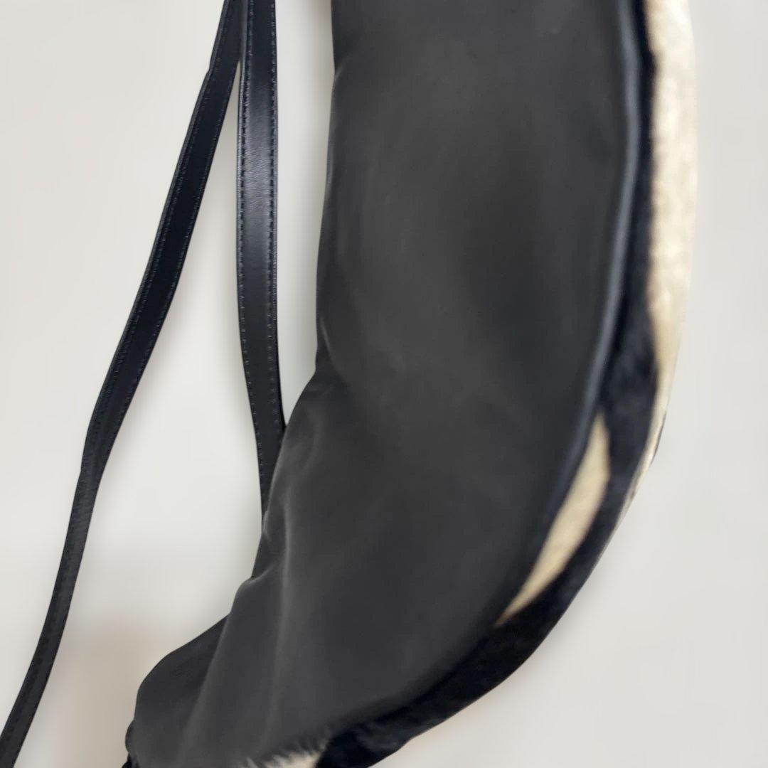 週末SALE ＊ MARCO MASI ゼブラ柄 ハラコ レザーボディバッグ