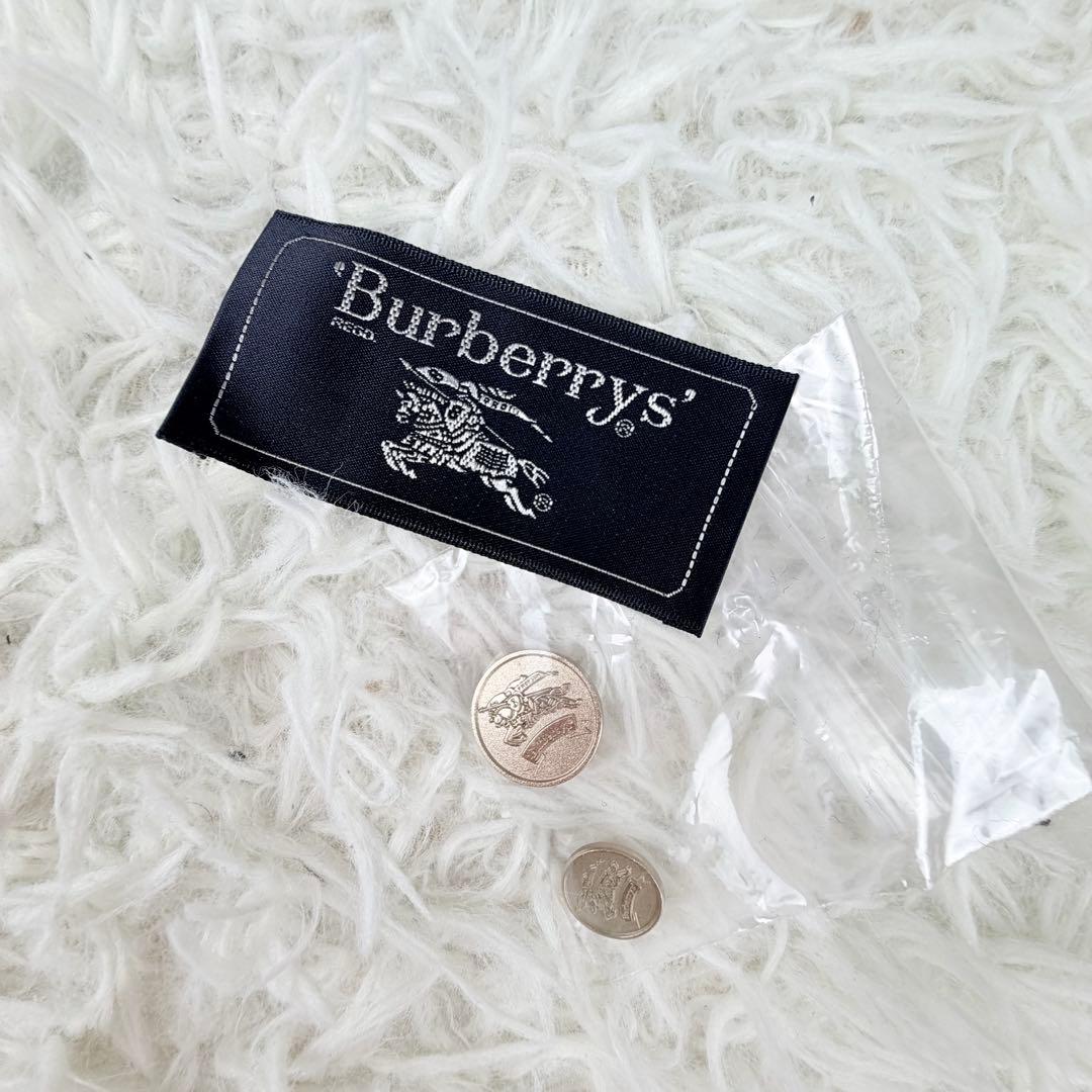 【美品】BURBERRY 紺ブレ 金ボタン　ダブルブレザージャケット※ネーム入り