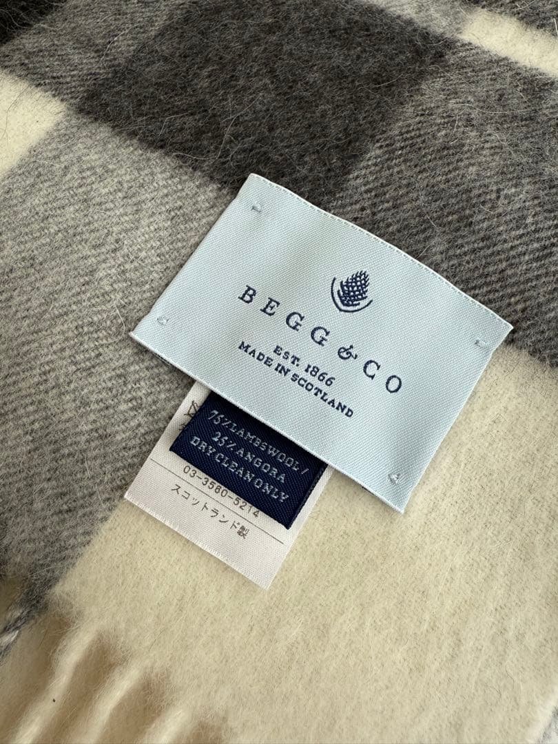 Berg & Co. 完売商品　スコットランド製　チェック柄　ストール　マフラー