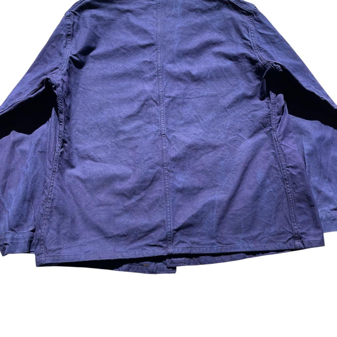 60s ヴィンテージ フレンチ カバーオール ワークジャケット 古着 XXL 青