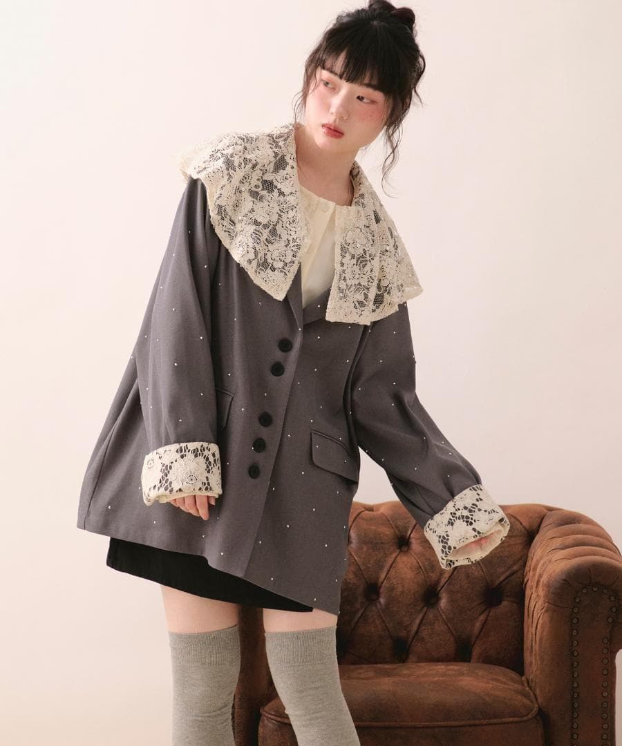 新品 loin nuit nuance button lace jacket