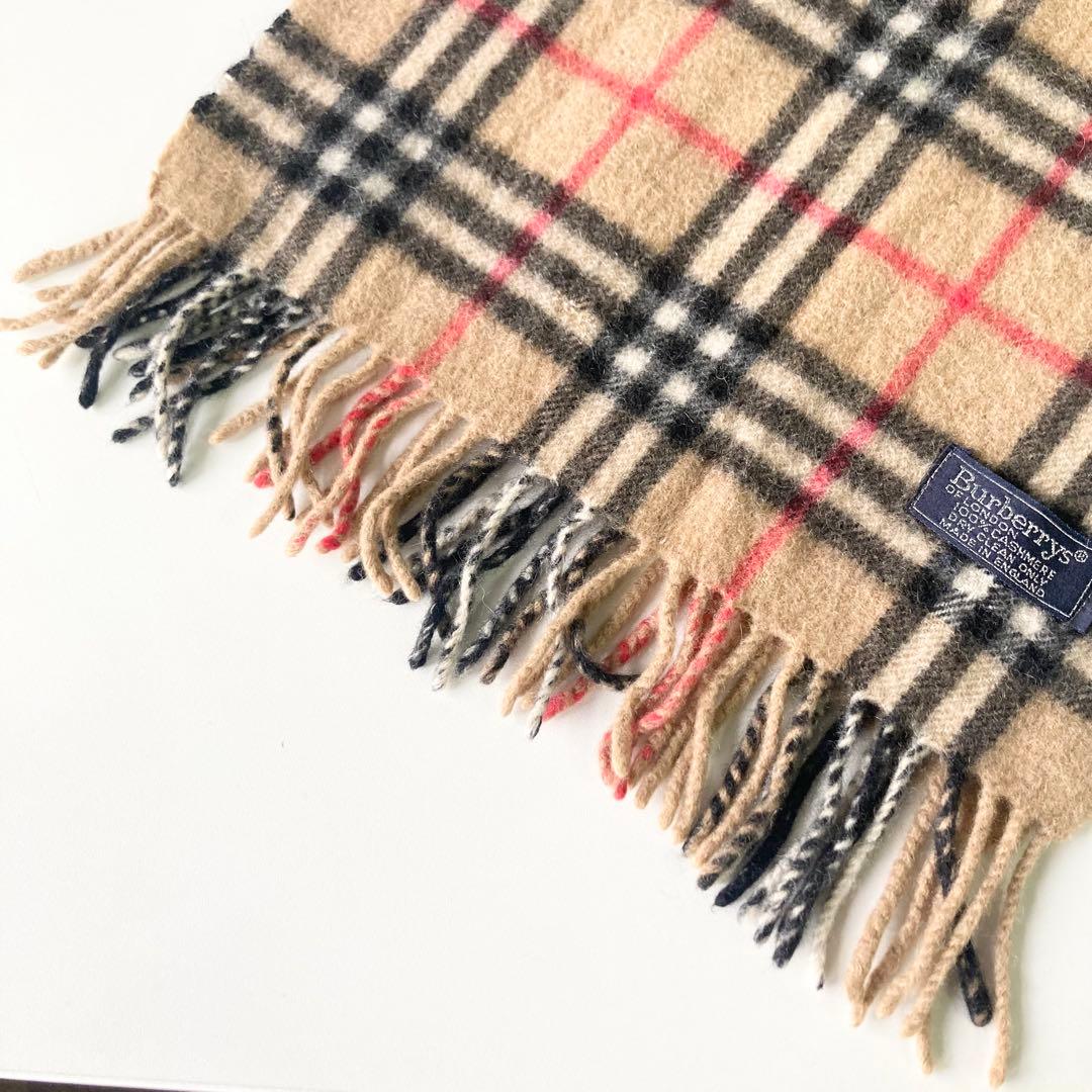 Burberry カシミア100% マフラー ノバチェック ベージュ