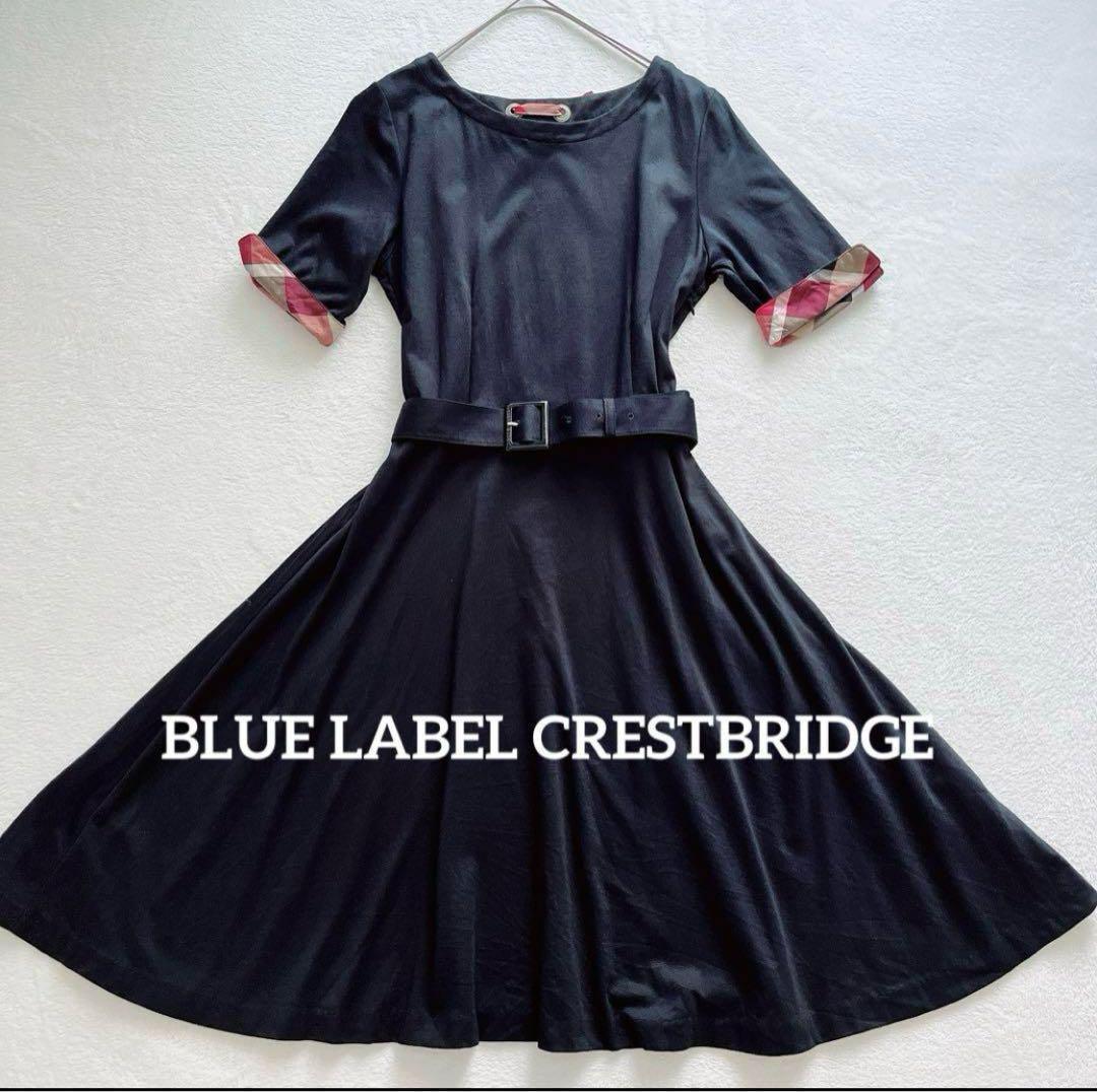 美品☆BLUE LABEL CRESTBRIDGE フレアワンピースM チェック