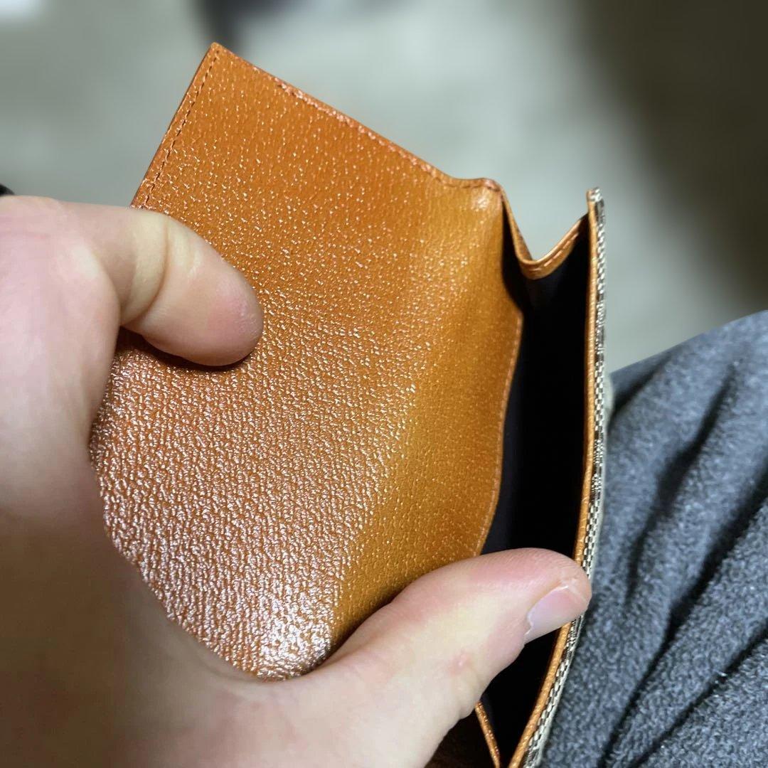 GUCCI GGキャンバス 二つ折り財布 オレンジ