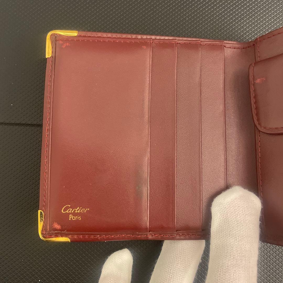 カルティエ マストライン ボルドー 二つ折り財布