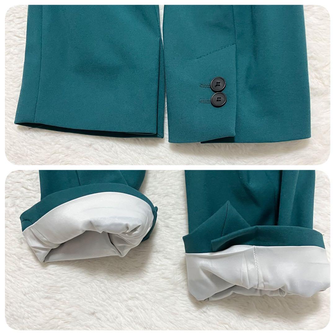 新品同様 タグ付 ZARA カラー テーラード ジャケット XL グリーン 緑