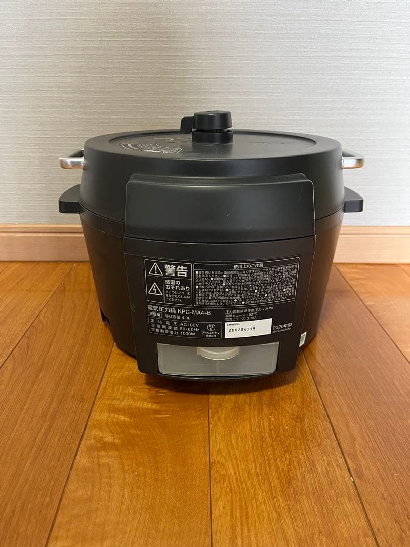 中古 アイリスオーヤマ 電気圧力鍋 KPC-MA-4-B 2020年製