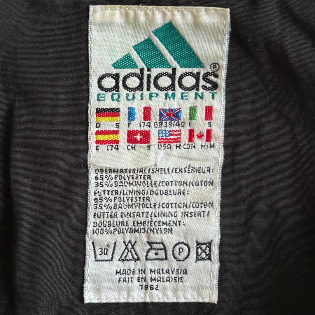 激レア 90s アディダス エキップメント 刺繍ロゴ コットンポリJKT 古着
