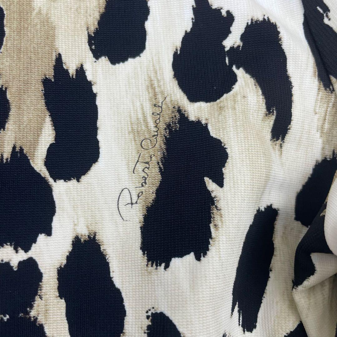 美品　roberto cavalli 総柄　ヒョウ柄 長袖ワンピース　イタリア製
