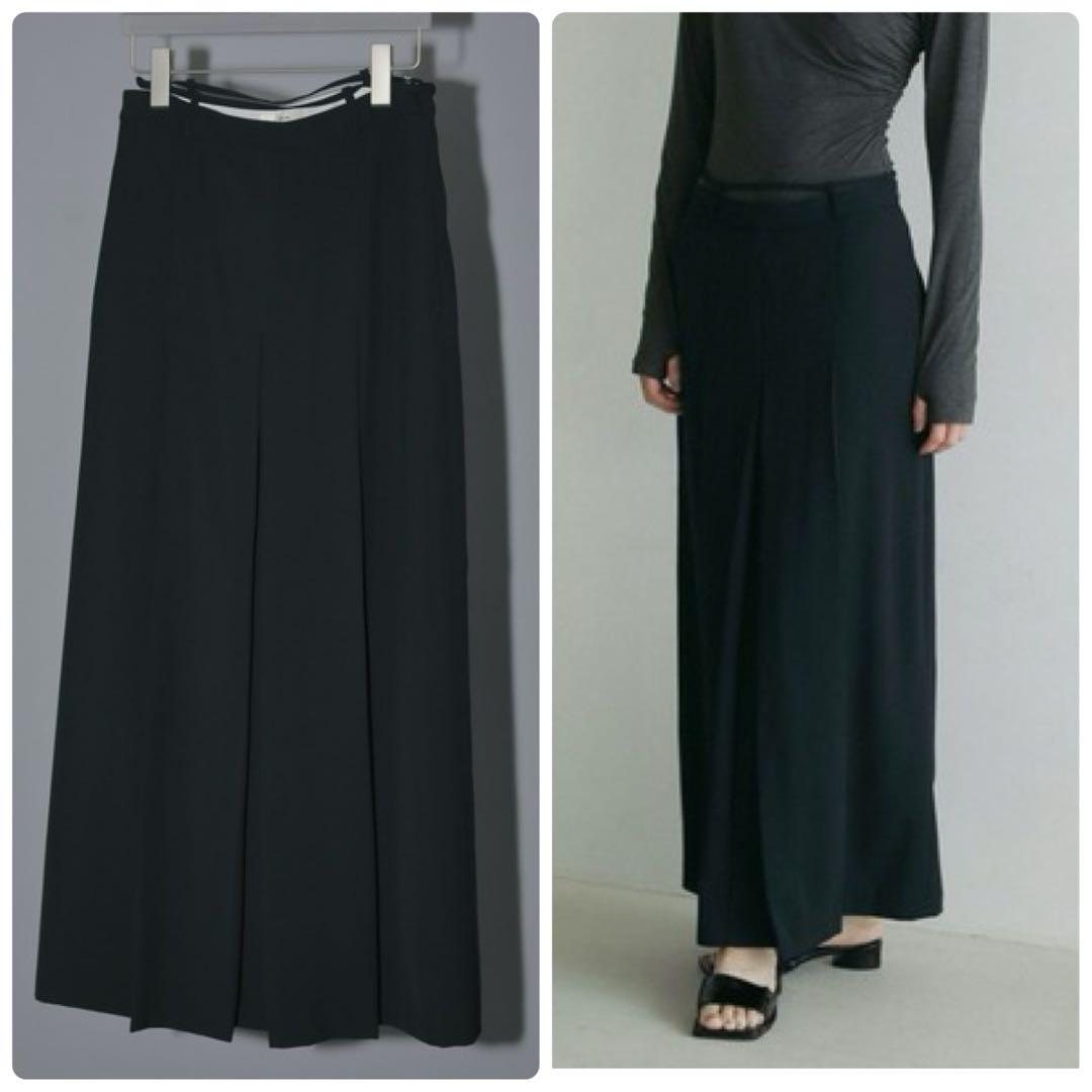 anuke Tuck Long Skirt タックロングスカート 黒 38
