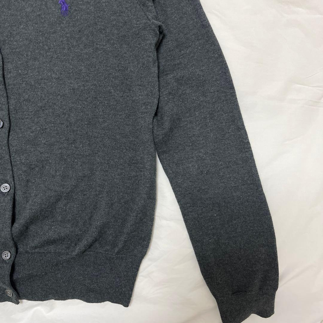 Polo Ralph Lauren グレー カーディガン　刺繍　ラルフ　コットン