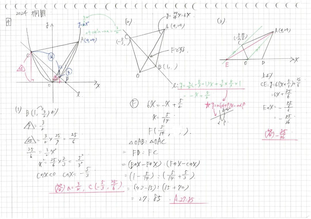 塾講師オリジナル数学解説 全問動画付!! 桐朋 2022-24 高校入試 過去問