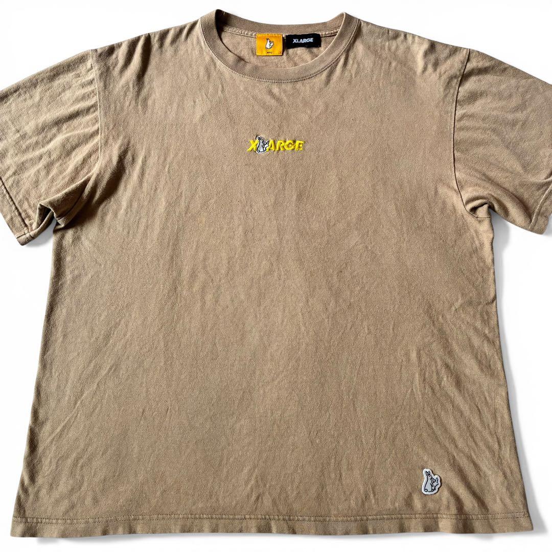 《状態良XLビッグシルエットコラボ》fr2エクストララージtシャツベージュ